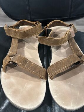 Teva Brown Leather Strappy Sandals